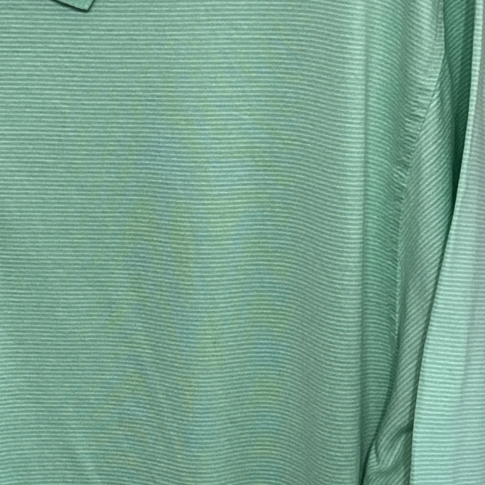 Peter Millar Polo Shirt Mens XL Green Stripe Short Sleeve Golf Cotton Stretch - Picture 3 of 7